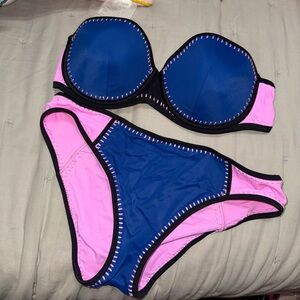Victoria's Secret Blue/ Pinkish purple push up bikini 36D